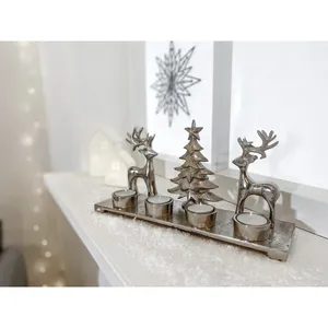 Support de bougie en aluminium ZE-3277I en forme de cerf de Noël pour bougies chauffe-plat, décoration d'intérieur, porte-bougie en métal durable - Product Image 5
