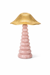 Décoration de table en forme de champignon en marbre rose avec matériaux en résine et aluminium, élément décoratif élégant pour les intérieurs de salon et de bureau - Product Image 2