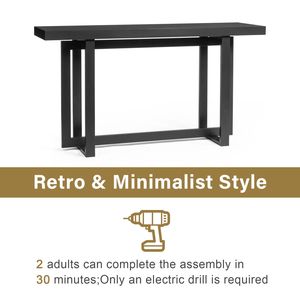 Modern Long Black <b>Console</b> <b>Table</b> Wood Entryway <b>Sofa</b> <b>Table</b> for Hallway Living Room Foyer or Bedroom - Product Image 5