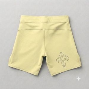 Men's Light Green Solid Color Spandex/Polyester Shorts Sublimation Printing Elastic Waist Quick Dry Casual Shorts with Front <b>Log</b> - Product Image 2