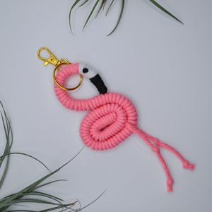 Stylish Ostrich Macrame Keychain Cotton Rope Bird Charm Perfect for <b>Bags</b> <b>Keys</b> Purse Aesthetic Gift Item Decorative Object - Product Image 4