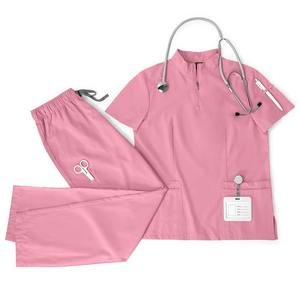Private Label <b>Plus</b> <b>Size</b> Women's Nursing Uniform <b>Scrub</b> Sets Rayon Canvas Fabric Hospital Use Hot Selling Oem Wholesale Price - Product Image 2