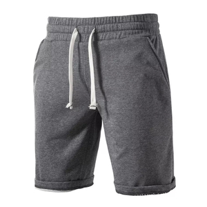 Shorts de sport en coton épais pour hommes, en molleton bouclette respirant, pour la course, en tissu tricoté, couleur unie, vente en gros - Product Image 6