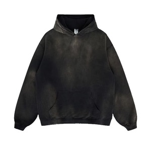 Sweat à capuche vintage personnalisé en coton 100% délavé à l'acide, coupe oversize avec impression sérigraphiée, vente en gros - Product Image 3