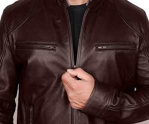 Elegante Chaqueta de Cuero Genuino para Hombre, Diseño a Prueba de Viento con Logotipo Frontal, Color Personalizado, Servicio OEM - Product Image 4
