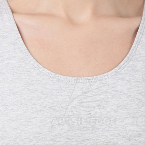 Sujetador deportivo con cuello redondo para mujer, soporte medio, sin costuras, transpirable, de algodón y elastano, top de yoga para entrenamiento, gris liso - Product Image 5