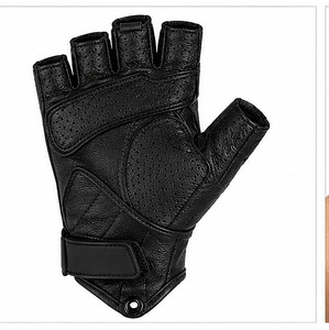Summer Genuine Leather Motorcycle Gloves <b>Half</b> Finger Touch Screen Moto Racing Gloves Breathable Anti <b>Slip</b> Impact Protection - Product Image 5