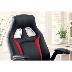 Elegante Sedia da Ufficio Nera e Rossa con Comode Funzioni di Relax Regolabili e Braccioli Imbottiti per Gaming e Lavoro - Product Image 4
