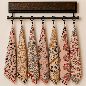 Wholesale Craftjaipur Brand 100% Cotton Hand Block Printed Bandana 21x21 Inches <b>Square</b> <b>Scarf</b> Face-Cover Accessories Rajasthan - Product Image 2