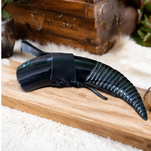 Mug en corne avec support en cuir pour l'artisanat - Product Image 4