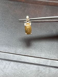 Pendentif Charme Classique en Argent 925 avec Rutile Doré Naturel pour Mariage et Cadeau de Fête - Product Image 3