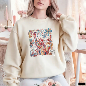 Sudaderas con Capucha para Mujer 2026, Diseño Profesional Retro de la Estatua de la Libertad, Bandera Digital de Estados Unidos, Diseño de Chica con la Bandera de Estados Unidos para Otoño e Invierno - Product Image 2