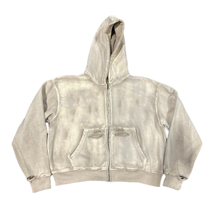 Sudadera con Capucha Unisex Beige 100% Algodón, Estilo Casual, Lavado Ácido, Bordada, Oversize, Manga Regular, Tejido Transpirable para Invierno - Product Image 1