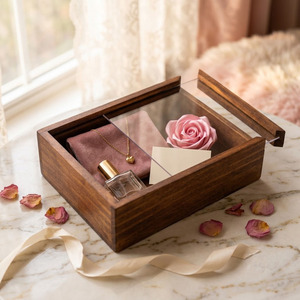 Ensemble de rangement pour bijoux en bois rectangulaire de luxe WeWood, écologique, personnalisable, fermeture magnétique, parfum durable, multi-tailles - Product Image 2