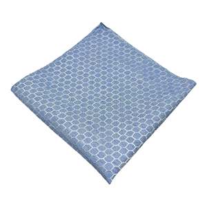 Cravate géométrique en cachemire Tie Benon et pochette assortie en bleu poussiéreux, vert marais, bleu marine pour tenue de marié - Product Image 1