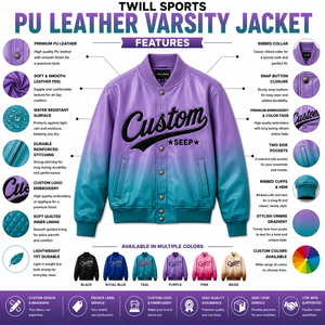 Wholesale Manufacturer <b>Men's</b> PU Leather <b>Varsity</b> <b>Bomber</b> <b>Jacket</b> Custom Embroidery OEM Streetwear - Product Image 6