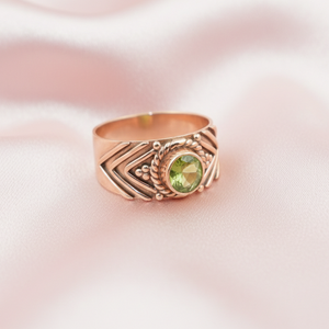 Natural <b>Peridot</b> Silver <b>Ring</b> Handmade 925 Sterling Gold Plated Minimalist Geometric Band Women Fashion Fine Jewelry Gift for Men - Product Image 2
