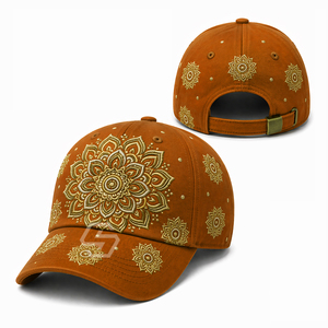 Casquette de baseball brodée personnalisée OEM en gros, unisexe, réglable avec boucle métallique, 6 panneaux, en coton, motif floral, pour printemps et été - Product Image 6