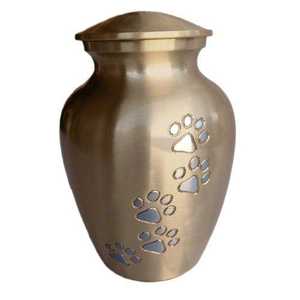 Urne funéraire noire artisanale avec motif de patte pour cendres de chat ou de chien, urne commémorative en métal pour animaux de compagnie, prix d'usine - Product Image 3