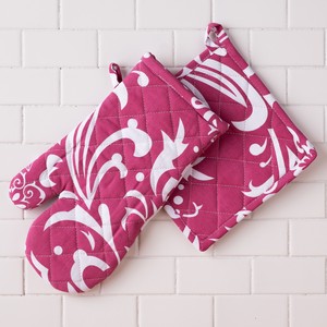 100% Cotton Modern Style Woven Oven Mitts Gloves Pot Holders Heat Resistant Waterproof Dishwasher Safe <b>Digital</b> Printed Food - Product Image 2