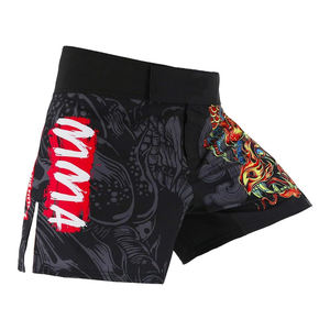 Shorts MMA sur mesure pour hommes, en satin, taille mi-haute, impression numérique, logo personnalisé, séchage rapide, respirant, vêtements d'arts martiaux, nouveau design - Product Image 3