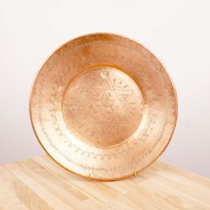 Plateau de service rond en métal plaqué or de qualité supérieure, vaisselle de mariage, centre de table d'hôtel, assiette de présentation, décoration pour la maison et l'hôtel - Product Image 5