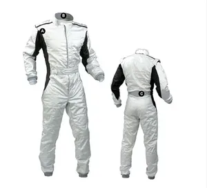 Combinaison de course moto unisexe Guruna rouge, blanc et bleu à manches longues en polyester, séchage rapide, respirante, avec blocs de couleur sur le devant, pour motocross - Product Image 4