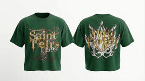 Camiseta con Cuello Redondo, 100% Algodón, Estilo Hip Hop, Transpirable, Último Diseño, Ropa Urbana, Hombros Caídos, Tallas Grandes, Cómoda, Impresión DTG, Logotipo Personalizado - Product Image 5