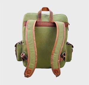 กระเป๋าเป้หนังผ้าใบลำลองสำหรับเดินทางไปโรงเรียนใส่แล็ปท็อปขายส่งจำนวนมากรับผลิตตามแบรนด์ LCB-0087 - Product Image 3