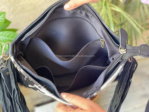 Sac fourre-tout à franges en cuir de vache de Style occidental, sac à main de Shopping de haute qualité pour femmes - Product Image 3