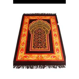 Alfombra de Oración Namaz de Poliéster Suave 28x46, Alfombra Dorada Janath para Mezquita y Hogar, Hecha a Máquina, Diseño Sólido para Viajes, Venta al Por Mayor - Product Image 1