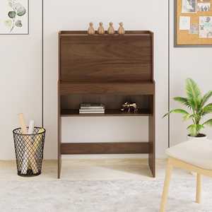 Escritorio Karmiya Brown Maple WFH, una Práctica Mesa para Estudiar y Trabajar con el Ordenador Portátil, con Estantería para el Hogar o la Oficina - Product Image 4
