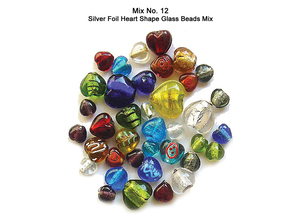 Perles en verre fantaisie de qualité supérieure en forme de cœur avec feuille d'argent mélangées pour la fabrication de bijoux, fournitures artisanales décoratives, vente en gros en vrac, prix d'usine - Product Image 2