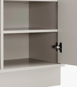 Buffet contemporain sans poignées à 2 portes, laqué brillant, pour chambre d'hôtel, console de rangement, meuble de bureau - Product Image 5