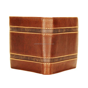 Portefeuille court en cuir véritable pour hommes de qualité supérieure avec coutures audacieuses Logo personnalisé Technologie de blocage RFID Doublure en polyester - Product Image 4