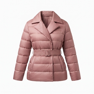 High Quality Women's Quilted Puffer Coat <b>Belted</b> Winter Jacket Lightweight Warm Casual Insulated Outerwear - Product Image 4