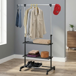 Oferta Shopee: Perchero Metálico de Dos Niveles, Multifuncional para Baño, Sala de Estar, Hogar Moderno, Hotel, Productos de Lavandería al por Mayor - Product Image 3