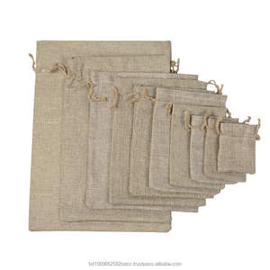 Sacs cadeaux en jute et toile de jute 100 % naturels, écologiques et durables, 7x9 pouces, avec cordon de serrage, pour fêtes et cadeaux de Noël - Product Image 2