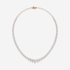 24 Ctw Marquise Lab Grown Diamond Graduated Fashion Chain <b>Necklace</b> for Women Elegant Sparkling <b>Statement</b> Jewelry - Product Image 2