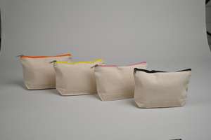 Sac de maquillage en toile de coton grande capacité avec fermeture éclair, motif imprimé personnalisé, étui organisateur de cosmétiques tendance pour la vente en gros - Product Image 4