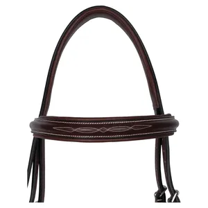 Brida de caballo de cuero genuino personalizada con canal vacío, producto ecuestre de alta calidad directamente de fábrica - Product Image 4