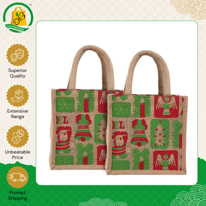 Bolsa Pequeña de Yute Ecológica de Primera Calidad para Exportación a Granel con Asas Onduladas de Algodón para Llevar Regalos - Product Image 5