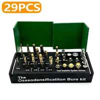 Kit de 29 pièces de fraises manuelles en acier inoxydable pour implants dentaires, osseodentification et chirurgie de lifting du sinus maxillaire, réutilisable, certifié CE pour laboratoire