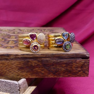 Wedding Wear 925 Sterling Silver Gold Plated Jewelry White Topaz Pink Tourmaline Gemstone Women Wear Classic Ring - Product Image 2