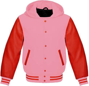 Blouson universitaire en laine pour homme avec manches en cuir véritable et broderie personnalisée - Product Image 5