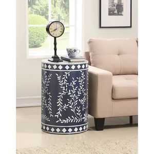 Contemporary Bone Inlay Side Table With Artistic Craftsmanship Stylish Furniture For Bedroom And Living Areas - Product Image 1