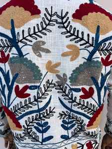 Chaqueta de Algodón Acolchada Floral Suzani, Transpirable, Tejida a Mano, Estilo Bohemio, para Mujer, Abrigo de Invierno Étnico con Cuello Alto - Product Image 6