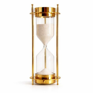 Reloj de Arena de Lujo Vintage de Latón con Arena Blanca, Reloj de Arena Metálico de 30 Minutos para Decoración de Hogar u Oficina - Product Image 1