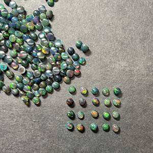 Natural Ethiopian Black Opal Round Cabochon <b>Stone</b> ,100% Natural Multi <b>Fire</b> Opal Gemstone, Small Mix Sizes Loose Opal - Product Image 6