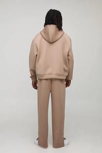 High Quality Men's 2-Piece Tracksuit Set Hooded Sweatshirt Flared <b>Pants</b> Solid Color Letter Print 100% Cotton Casual Autumn Wear - Product Image 5